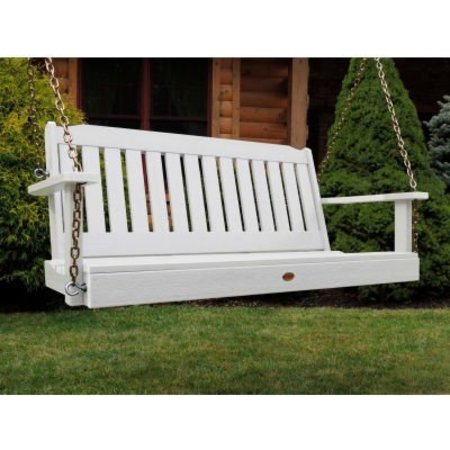 HIGHWOOD USA highwood¬Æ 4' Lehigh Outdoor Porch Swing, Eco Friendly Synthetic Wood In White AD-PORL2-WHE